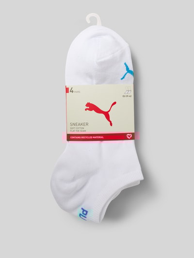 Puma Sneakersocken mit Logo-Print im 4er-Pack Weiss 3