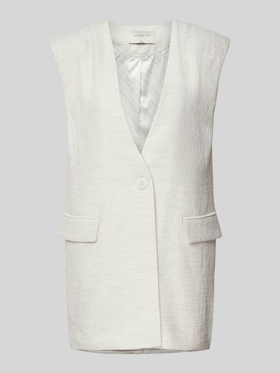 Copenhagen Muse Kamizelka z dekoltem w serek i kieszeniami z patką model ‘BRIE’ Złamany biały 2