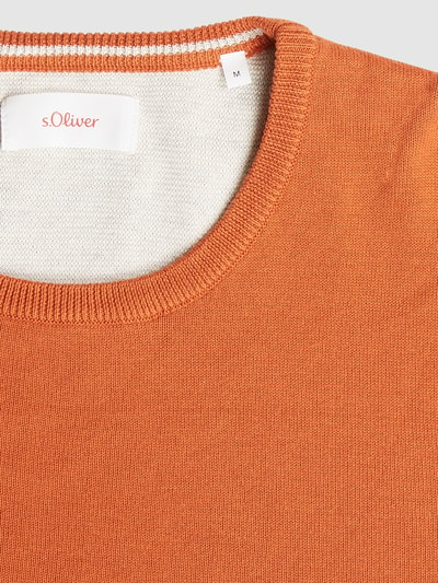 s.Oliver RED LABEL Strickpullover mit Label-Stitching Dunkelorange 2