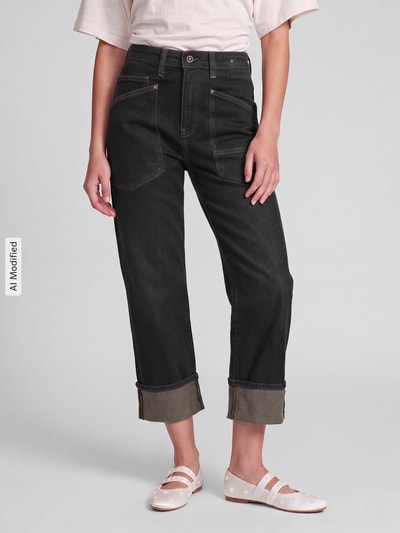 MAC straight fit jeans van katoenmix model 'Baggy Straight' Donkerbruin - 4