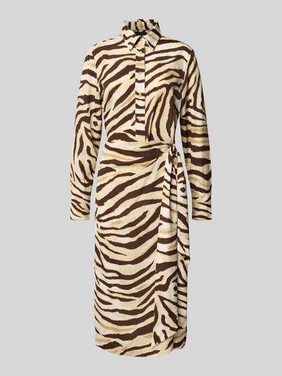 Lauren Ralph Lauren Midikleid mit Allover-Animal-Print Modell 'Jaybin' Mittelbraun Mel 2