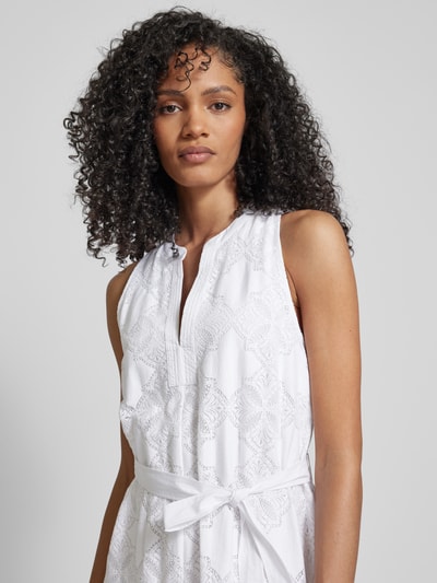 MOS MOSH Długa sukienka z wiązanym paskiem model ‘Paolina’ Biały 3
