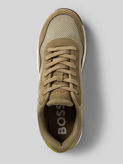 BOSS Sneaker aus Leder-Mix Modell 'Titanium Runn' Oliv 3