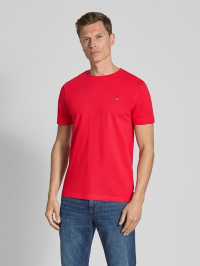 Christian Berg Men T-shirt z wyhaftowanym logo Czerwony 4