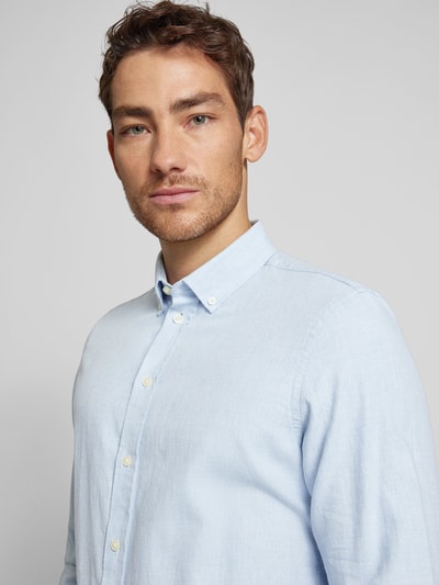 Casual Friday Regular Fit Freizeithemd mit Button-Down-Kragen Modell 'ANTON' Hellblau 3