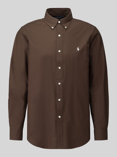 Polo Ralph Lauren Koszula casualowa o kroju custom fit z mieszanka bawełny Czekoladowy 2