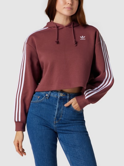 adidas Originals Bluza z kapturem z lampasami Oberżynowy 4