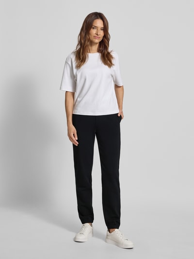 Guess Spodnie dresowe o kroju regular fit z paskiem z logo model ‘SOFIA’ Czarny 1