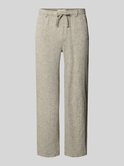Produktfoto, Hose aus Leinen-Baumwoll-Mix Modell 'MAXIM' von Blend, Relaxed Fit, elastischer Bund, beige meliert, lockere Passform, natürliche Leinenstruktur