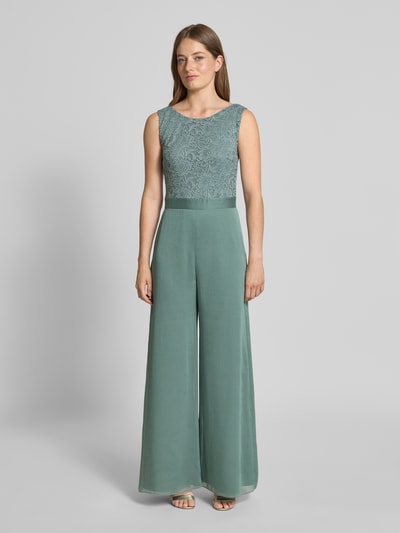 Swing Jumpsuit mit weitem Bein und Spitzenbesatz Lind 4