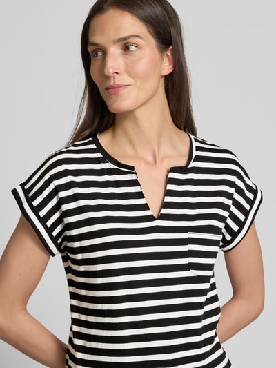 FREE/QUENT T-Shirt mit V-Ausschnitt Modell 'Viva' BLACK 3