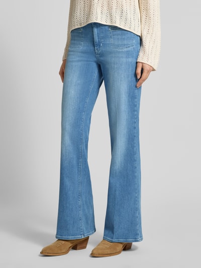Raffaello Rossi flared fit jeans van katoenmix model 'NELLA' Lichtblauw - 4