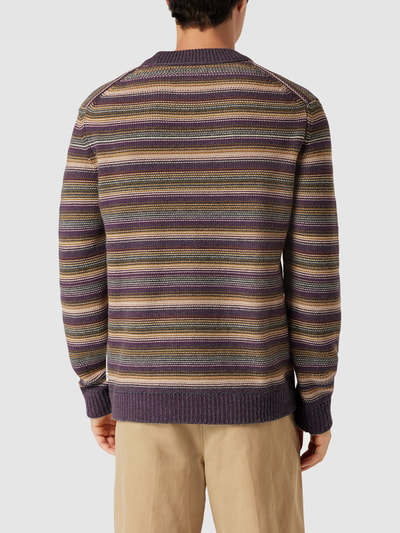 Marc O'Polo Strickpullover mit geripptem Rundhalsausschnitt Pflaume 5