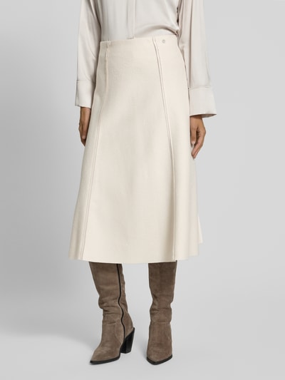 Marc Cain Midirock aus Wolle mit Teilungsnähten Sand 4
