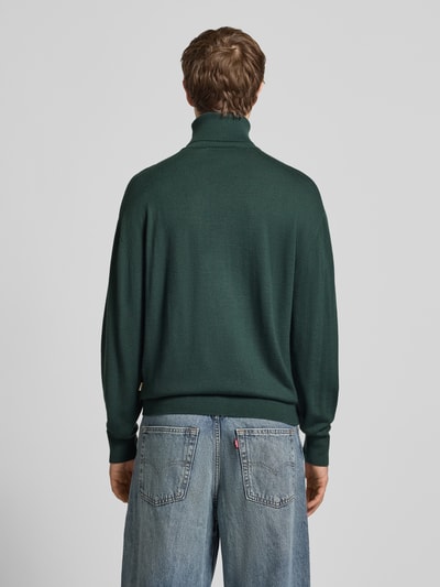 BLKVIS Loose Fit Rollkragenpullover aus Woll-Mix Dunkelgruen 5