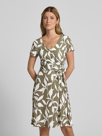 More & More Knielanges Kleid mit Knotendetail Oliv 4