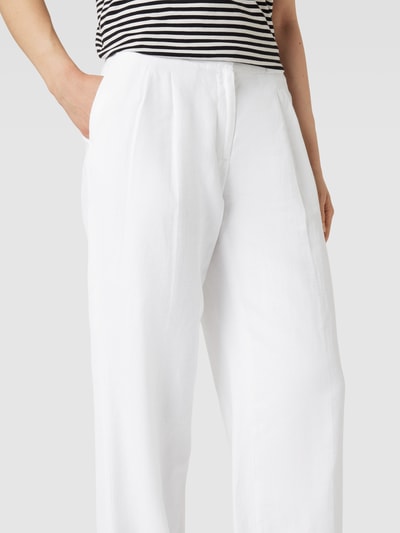 OPUS Spodnie lniane z częściowo elastycznym pasem model ‘Milis’ Biały 3