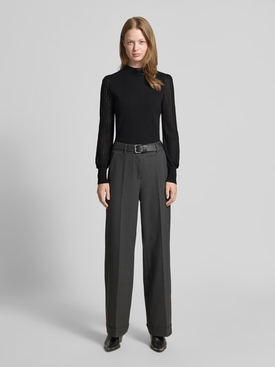 Zero Strickpullover aus Viskose-Mix mit Ballonärmeln Black 1