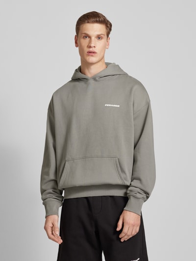 Pegador Oversized Hoodie mit Label-Print Mittelgrau 4