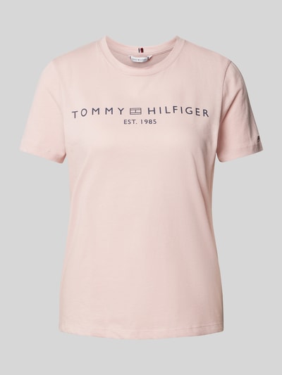 Tommy Hilfiger T-shirt met labelprint Roze - 1