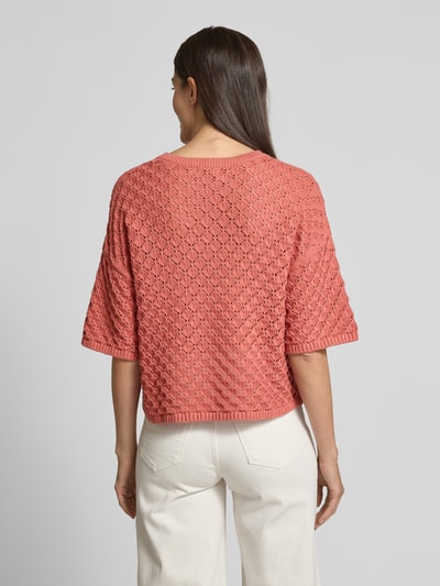 Jake*s Casual Gebreide pullover met 3/4-mouwen Terracotta - 5