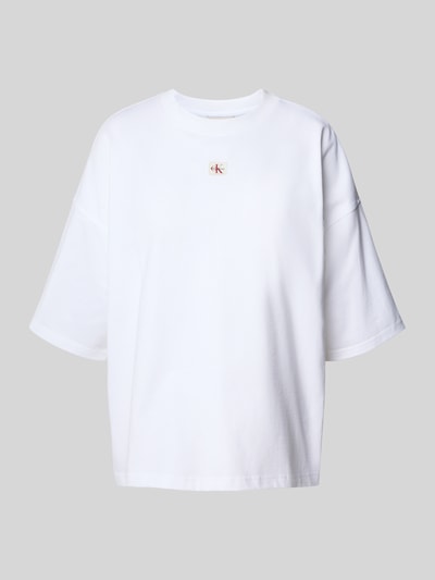 Calvin Klein Jeans T-shirt o kroju oversized z wyhaftowanym logo Biały 2