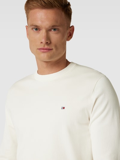 Tommy Hilfiger Strickpullover mit Label-Stitching Offwhite 3