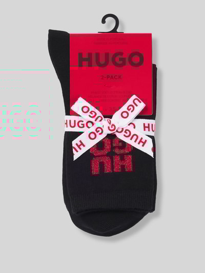 HUGO Krótkie skarpety w zestawie 2 szt.  Czarny 3