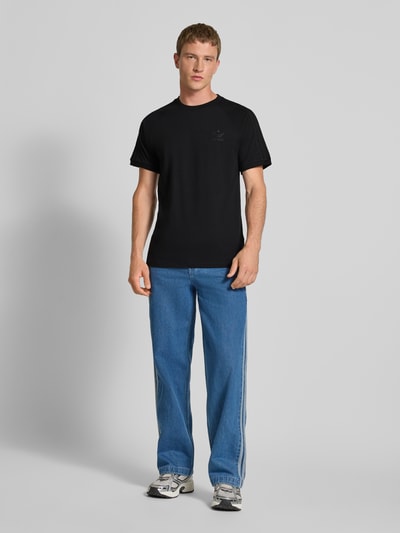 adidas Originals T-shirt met labelstitching en ronde hals Zwart - 1
