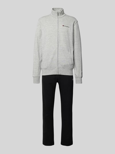 CHAMPION Sweatanzug mit Label-Print Hellgrau Melange 2