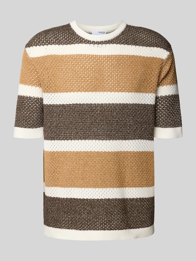 SELECTED HOMME Regular fit T-shirt van puur katoen, model 'GINGER' Beige - 2