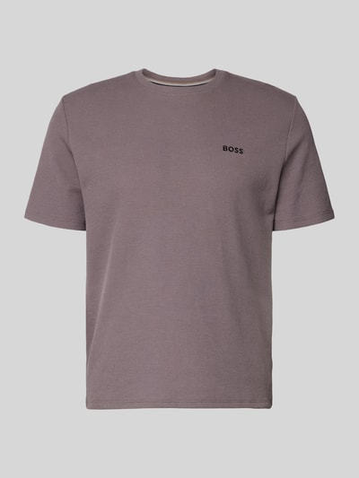 Produktfoto, Regular Fit Pyjama-Oberteil aus Baumwoll-Mix Modell 'WAFFLE' von BOSS, unifarben, Kurzarm, Piqué-Textur, Rundhalsausschnitt