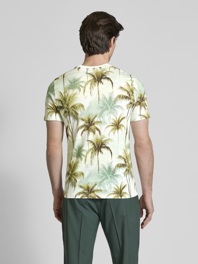 MCNEAL T-Shirt im Allover-Look mit Rundhalsausschnitt Hellgelb 5