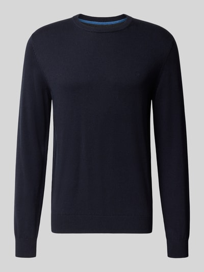 Christian Berg Men Regular Fit Strickpullover aus Baumwoll-Woll-Mix Marine 1