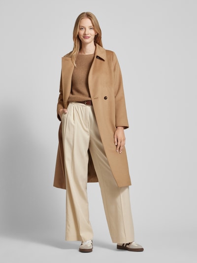 Max Mara Studio Płaszcz z czystej, żywej wełny z wykładanym kołnierzem Camel 1