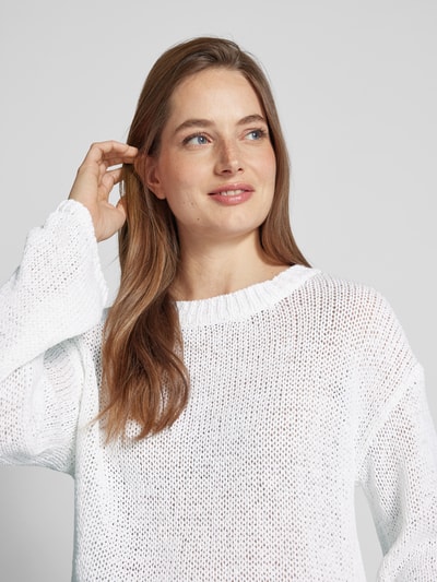 Marella Strickpullover mit Rundhalsausschnitt Modell 'AMIANTO' Weiss 3