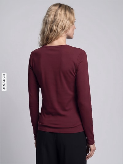 s.Oliver RED LABEL Slim fit shirt met lange mouwen van puur katoen Bordeaux - 5
