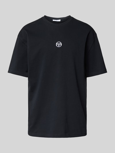 SERGIO TACCHINI T-shirt met labelstitching, model 'SIMBA' Zwart - 1