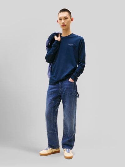 Tommy Jeans Slim Fit Langarmshirt aus reiner Baumwolle Dunkelblau 1