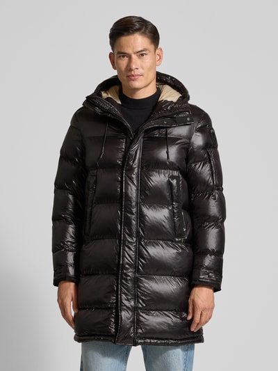 Blauer Usa Regular Fit Steppmantel mit Logo-Applikation Modell 'Aldrich' Black 4