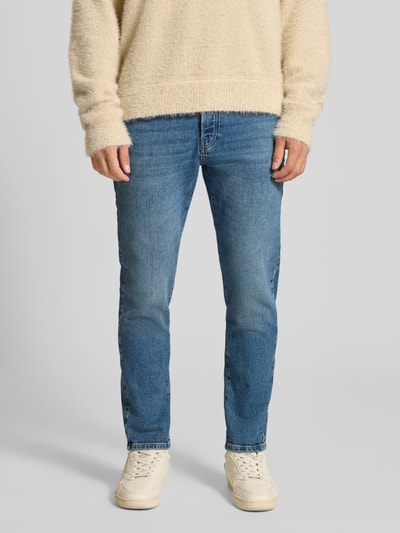 Only & Sons Tapered fit jeans van katoenmix, model 'YOKE' Jeansblauw - 4