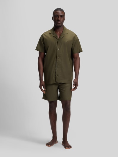 BOSS Piżama w kroju regular fit z mieszanki wiskozy model 'Chris' Oliwkowy 1