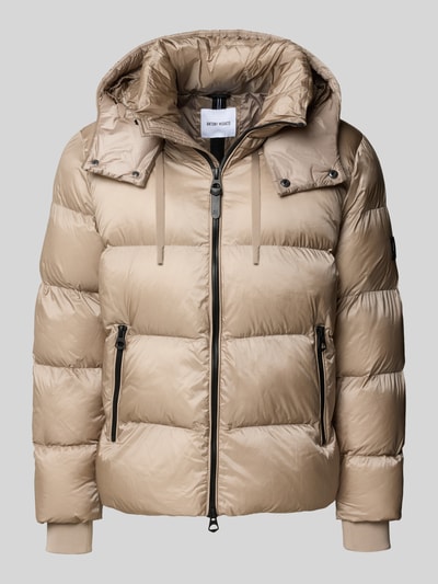 Produktfoto, Relaxed Fit Jacke in Stepp-Optik mit Baumwoll-Anteil von Antony Morato in Beige, Kapuze, zwei Reißverschlusstaschen, glatte Oberfläche
