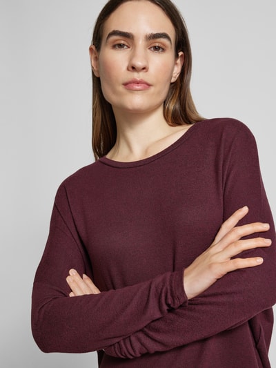 Soyaconcept Strickpullover mit überschnittenen Schultern Modell 'Biara' Bordeaux Melange 3