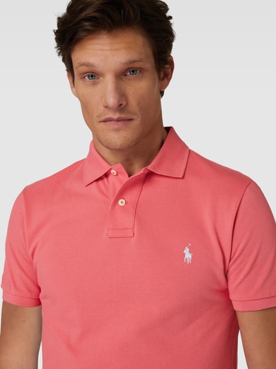 Polo Ralph Lauren Slim fit poloshirt met logostitching Lichtrood gemêleerd - 3