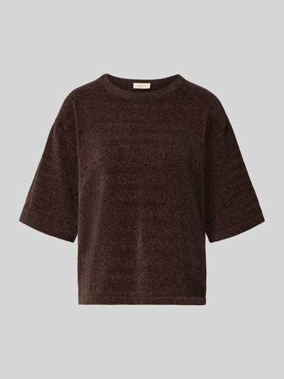 Produktfoto, Relaxed Fit T-shirt in tricotlook Model 'Tempo' van FREE/QUENT, ronde hals, 1/2-mouwen, dames, ruglengte maat S 55 cm, mouwlengte maat S 26 cm