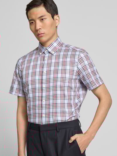 Christian Berg Men Regular Fit Business-Hemd mit Button-Down-Kragen Rot 3