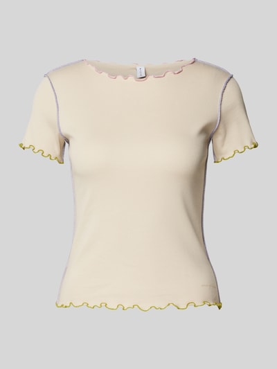 Mazine T-Shirt mit Wellensaum Modell 'Ash' Offwhite 2