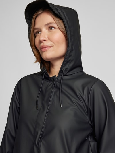 RAINS Regenkurzmantel mit Kapuze Black 3