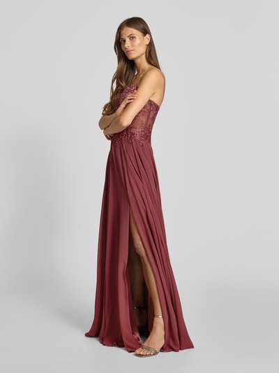 Luxuar Avondjurk met siersteentjes Rood - 1